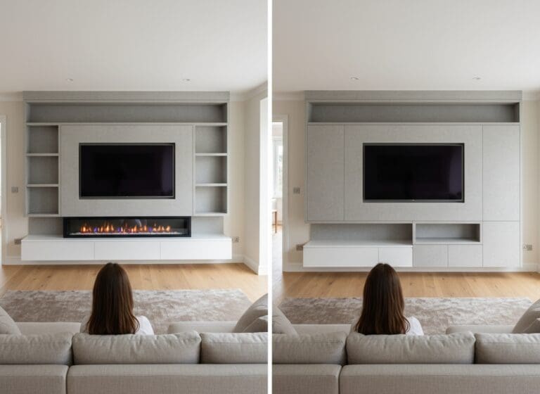 Media Wall Cost With Fireplace vs Without in the UK